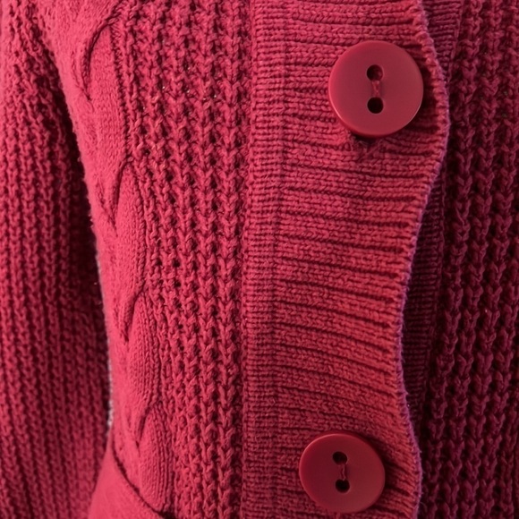 L.L. Bean Belted Button Long Knit Cardigan size Small - Picture 2 of 7